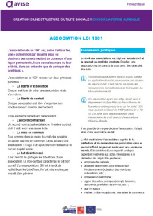 Fiche Avise Forme juridique association loi 1901