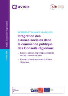 Jacquette du guide integration des clauses sociales dans la commande publique des CR