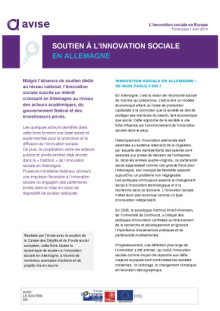 Soutien à l'innovation sociale en allemagne