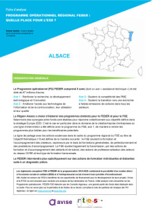 Analyse PO FEDER FSE en Alsace