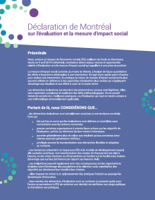 Déclaration de Montréal sur l’évaluation et la mesure d’impact social