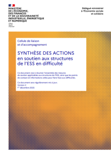 Synthèse des actions en soutien aux entreprises de l'ESS en difficulté