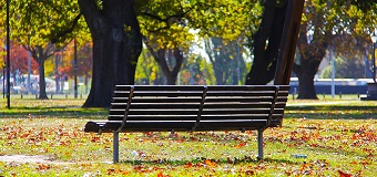 Un banc dans un parc en zone urbaine