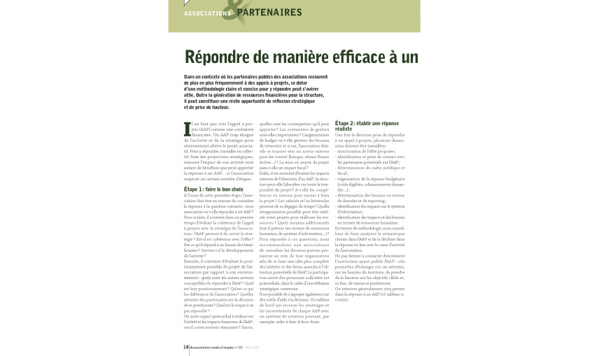 Association mode d'emploia rticle