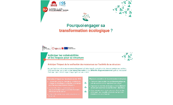 Le site du CR DLA Transfo écologique