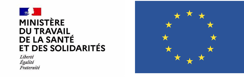 Logo du Ministère du Travail et drapeau de l'UE