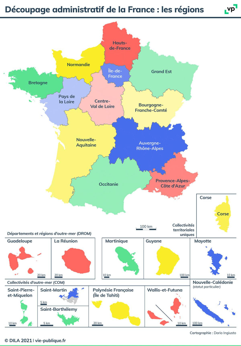 Carte des régions