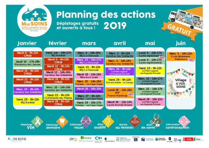 Planning 2019 du MarSOINS - association A vos soins