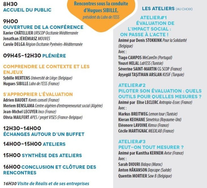Programme des quatrièmes Rencontres Internationales de l'innovation sociale, mardi 19 novembre 2019 à Montpellier