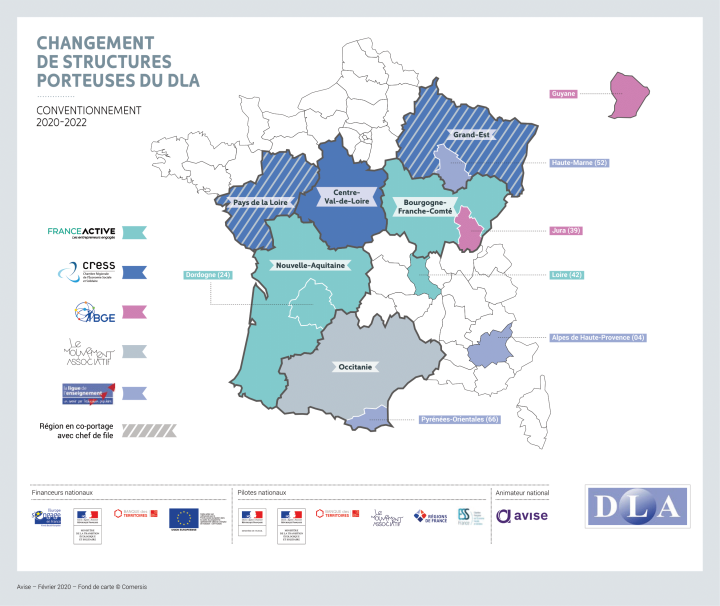 Les changement de structures porteuses du DLA - 2020-2022