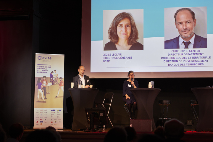 Christophe Genter, directeur Département Cohésion Sociale et Territoriale Direction de l’investissement Banque des Territoires et Cécile Leclair, directrice générale de l'Avise