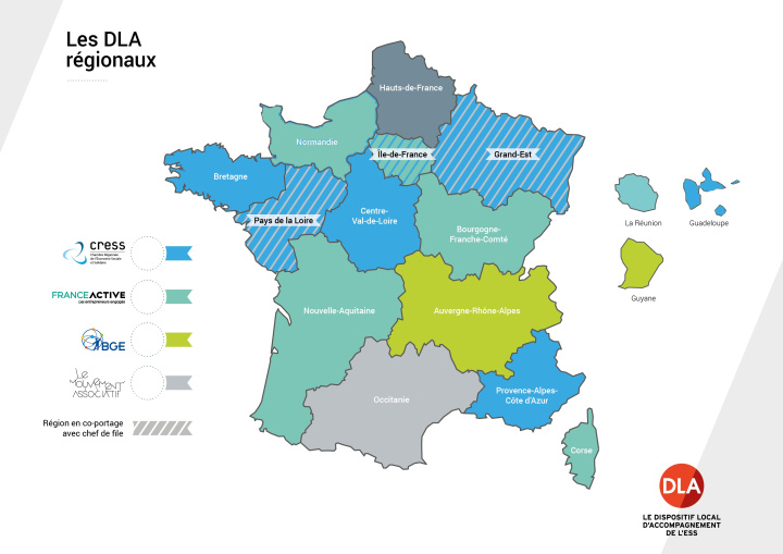 Carte des DLA régionaux en 2026