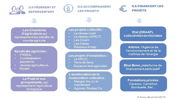 Schéma des acteurs de l'agriculture et de l'alimentation